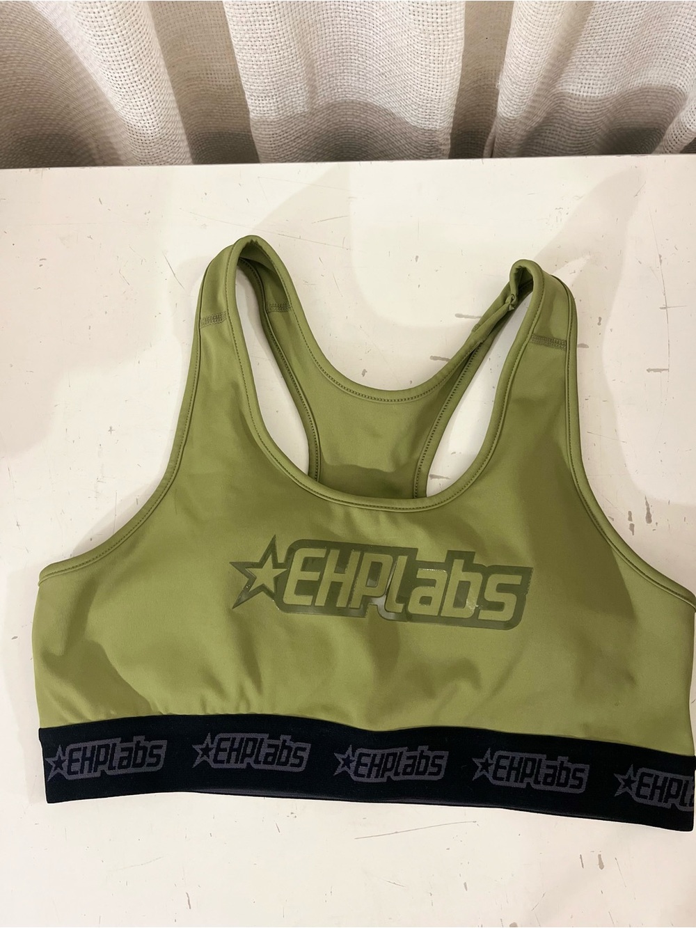 Olive Green Racerback Sports Bra